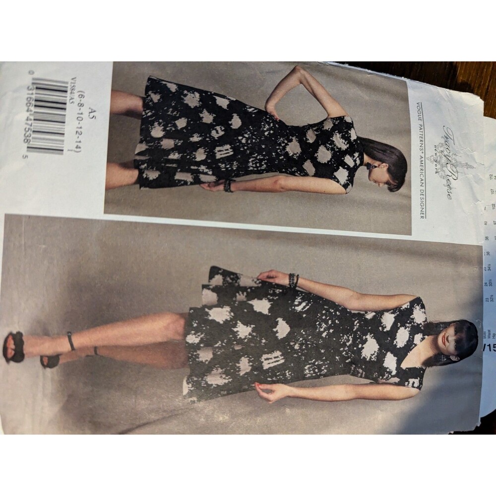 Vogue Tracy Reese 1584 Misses Sleeveless Dress Sz 6,8,10,12,14 Uncut